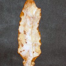 A Palaeolithic long blade (not local). Photograph by Nick Young.